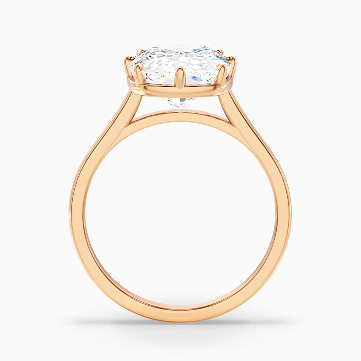 Verne 3 Carat 8 Prong Elongated Cushion Old Mine Cut Lab Grown Diamond Ring in 18k White Gold
