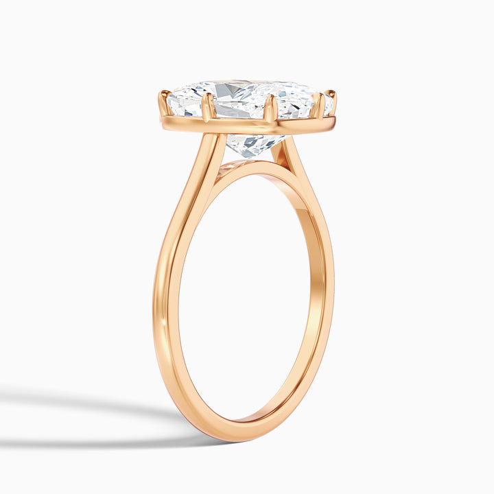 Verne 3 Carat 8 Prong Elongated Cushion Old Mine Cut Lab Grown Diamond Ring in 18k White Gold