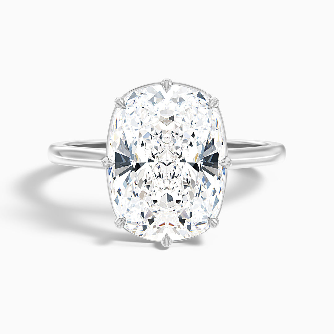 Verne 4 Carat 8 Prong Elongated Cushion Old Mine Cut Lab Grown Diamond Ring in 18k Rose Gold