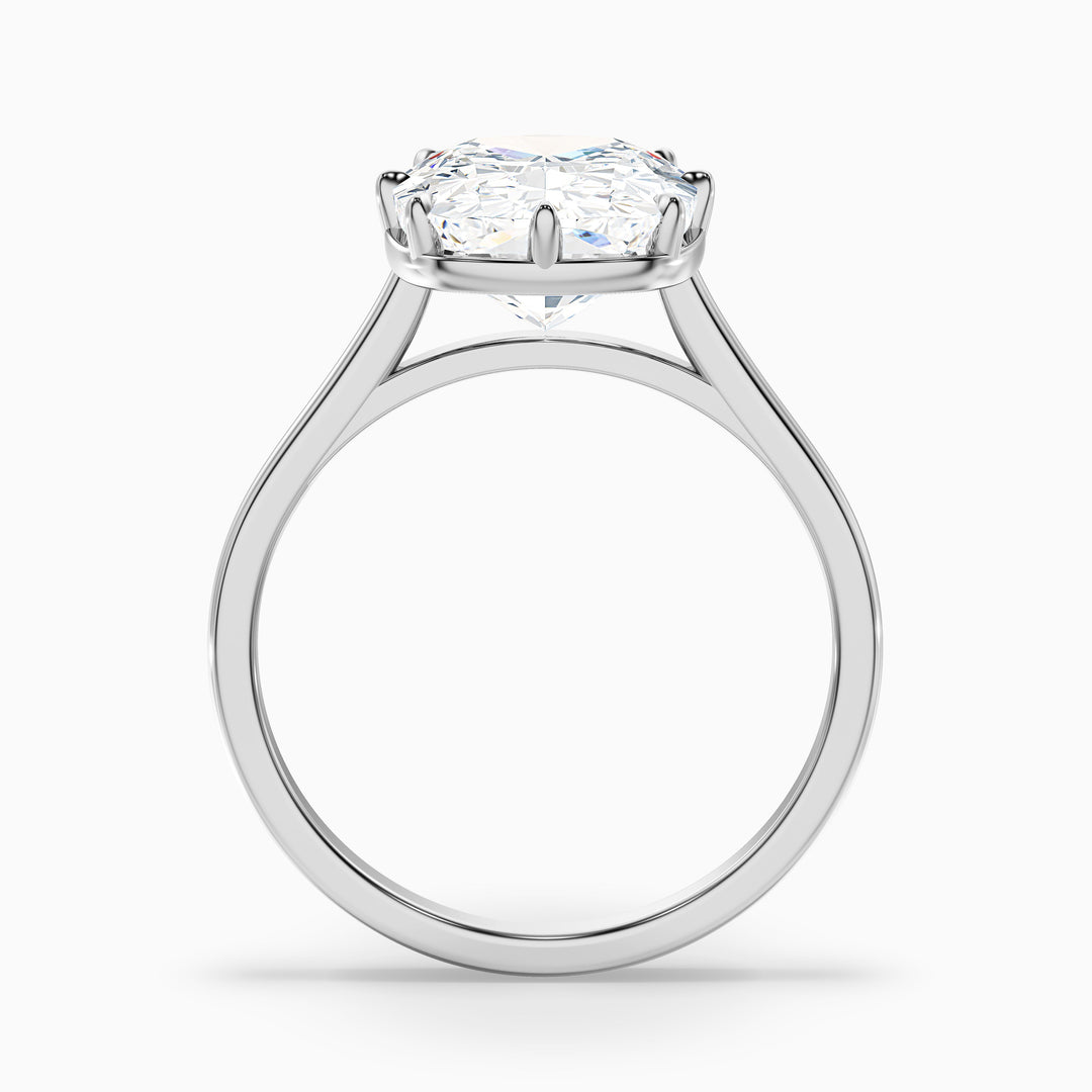 Verne 3 Carat 8 Prong Elongated Cushion Old Mine Cut Lab Grown Diamond Ring in 18k White Gold