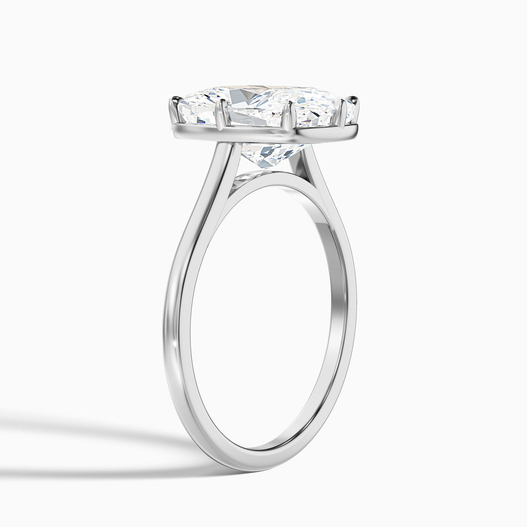 Verne 3 Carat 8 Prong Elongated Cushion Old Mine Cut Lab Grown Diamond Ring in 18k White Gold
