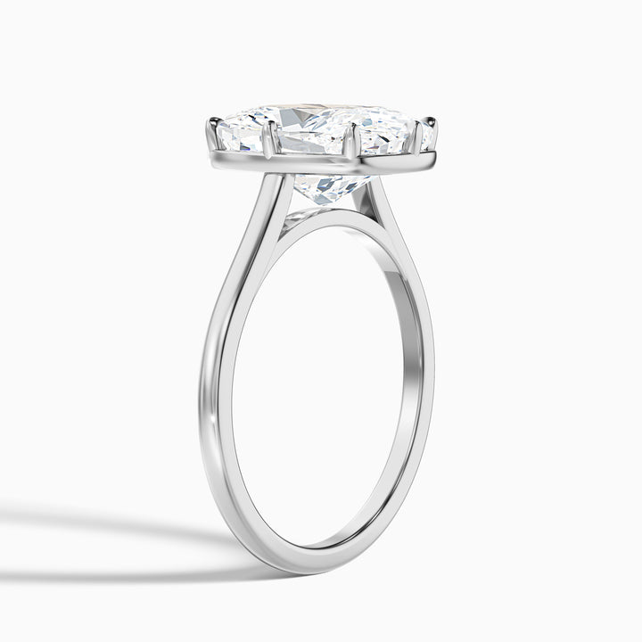 Verne 3 Carat 8 Prong Elongated Cushion Old Mine Cut Lab Grown Diamond Ring in 18k White Gold