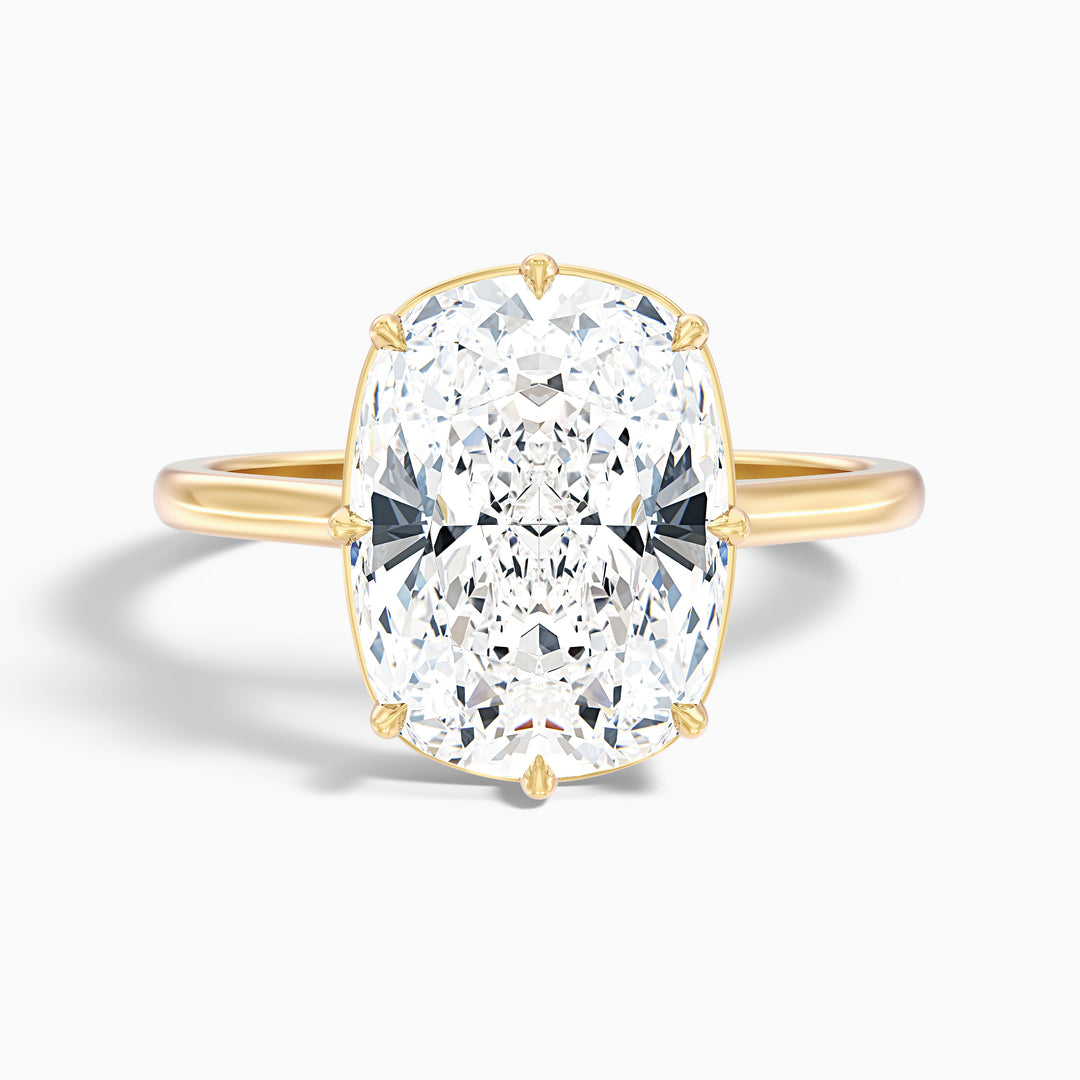 Verne 3 Carat 8 Prong Elongated Cushion Old Mine Cut Lab Grown Diamond Ring in 18k White Gold