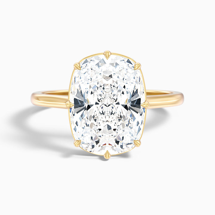 Verne 3 Carat 8 Prong Elongated Cushion Old Mine Cut Lab Grown Diamond Ring in 18k White Gold