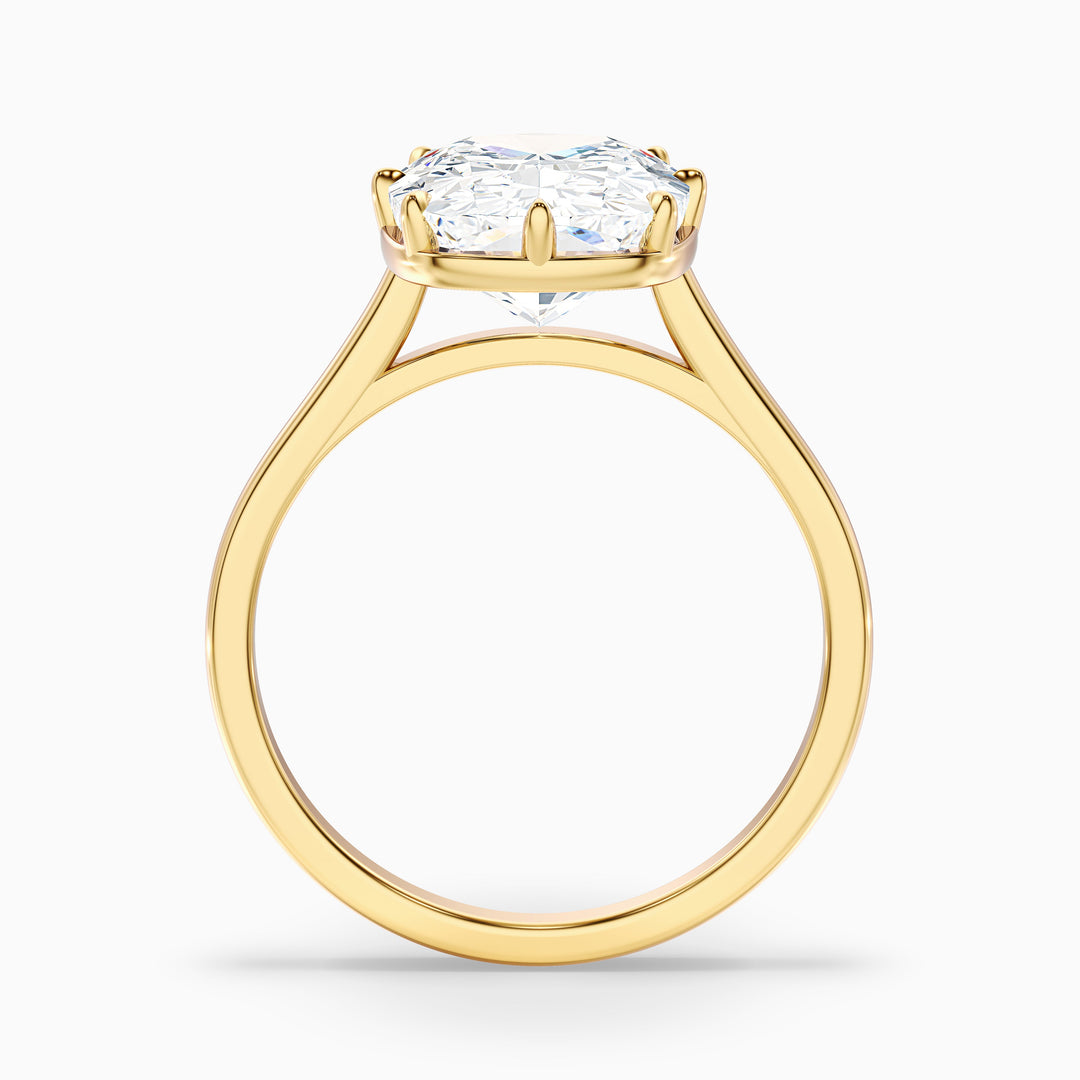 Verne 3 Carat 8 Prong Elongated Cushion Old Mine Cut Lab Grown Diamond Ring in 18k White Gold