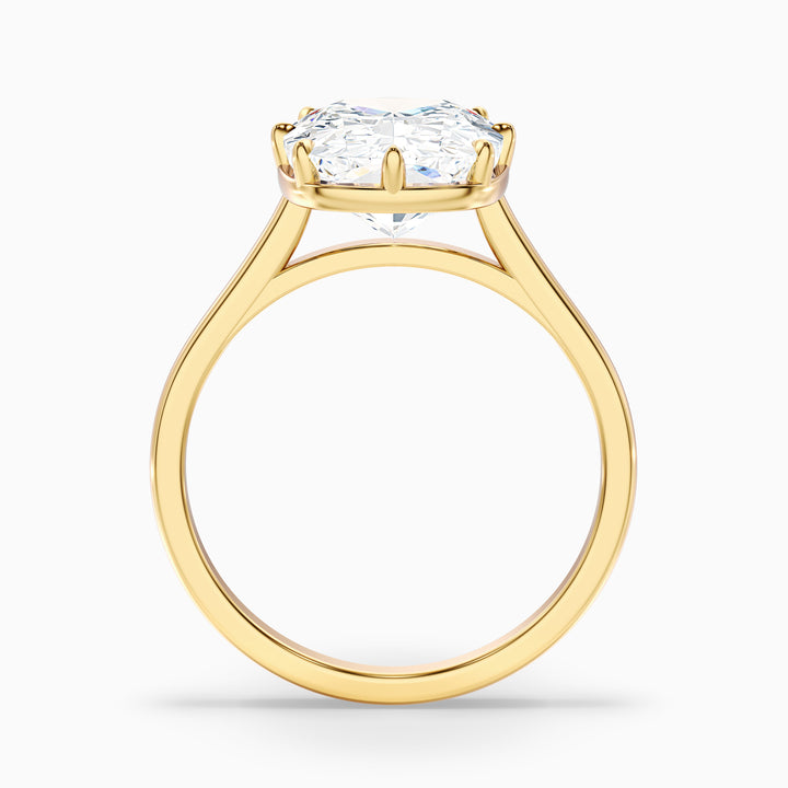 Verne 3 Carat 8 Prong Elongated Cushion Old Mine Cut Lab Grown Diamond Ring in 18k White Gold