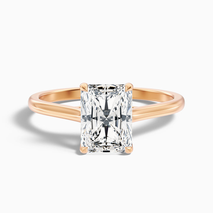 Daisy 2 Carat Radiant Cut Solitaire Lab Grown Diamond Ring in 14k Rose Gold