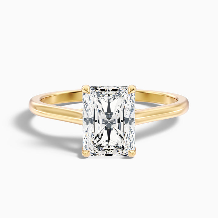 Daisy 5 Carat Radiant Cut Solitaire Lab Grown Diamond Ring in 18k Yellow Gold