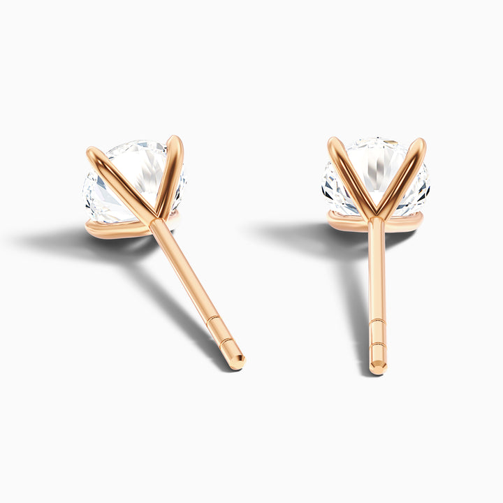 4 Claws Round Lab Grown Stud Diamond Earrings