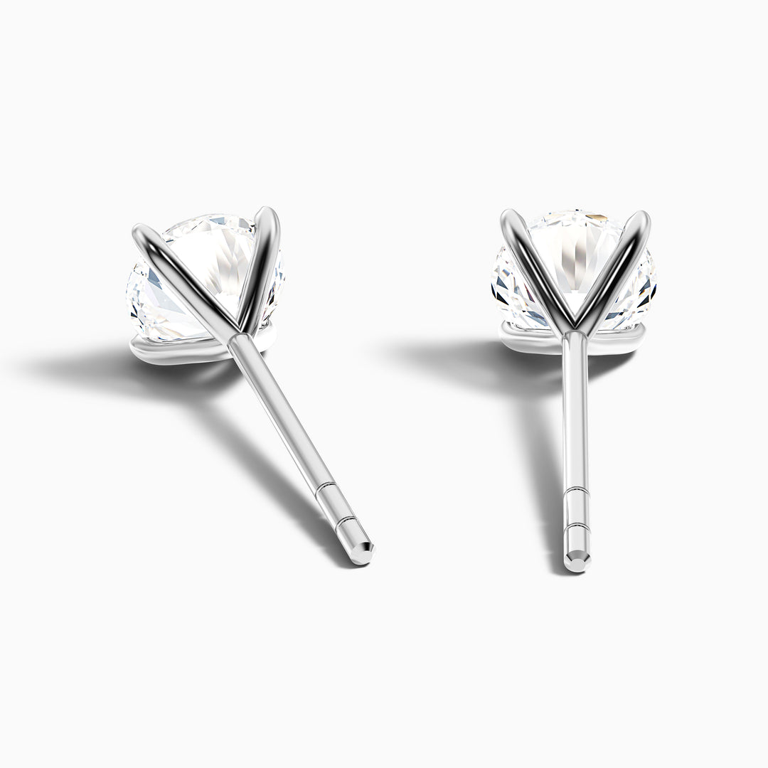 4 Claws Round Moissanite Stud Diamond Earrings
