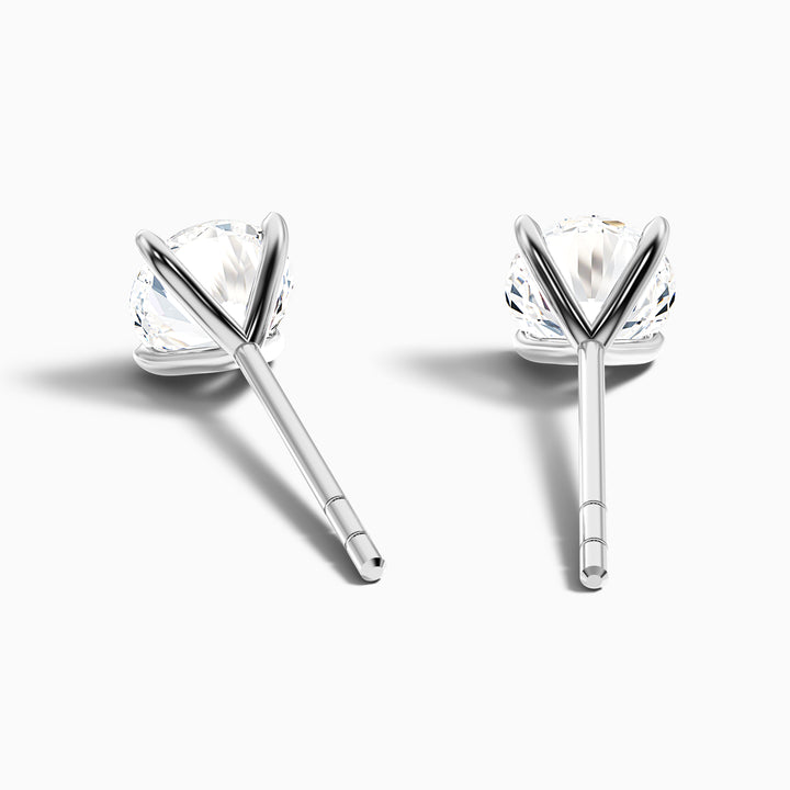 4 Claws Round Moissanite Stud Diamond Earrings