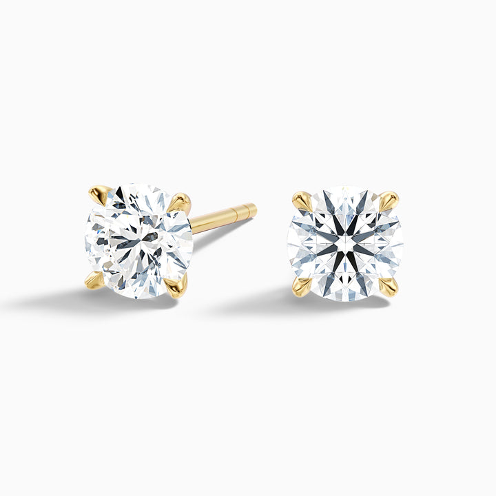4 Claws Round Lab Grown Stud Diamond Earrings
