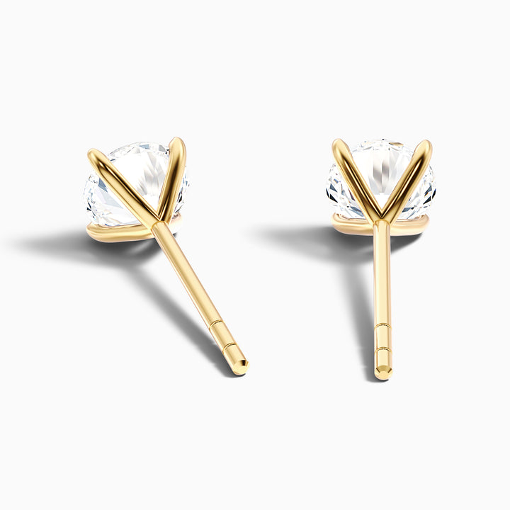 4 Claws Round Lab Grown Stud Diamond Earrings