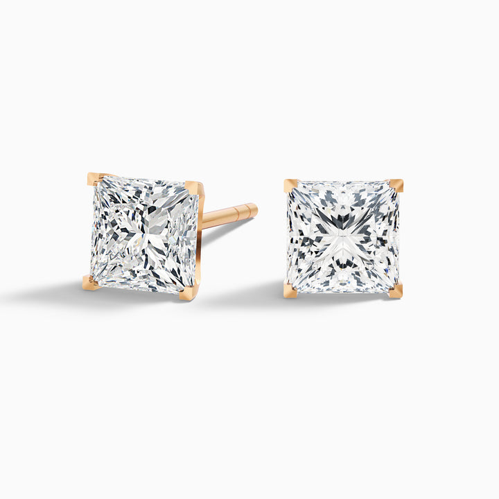 Princess Cut Lab Grown Stud Diamond Earrings