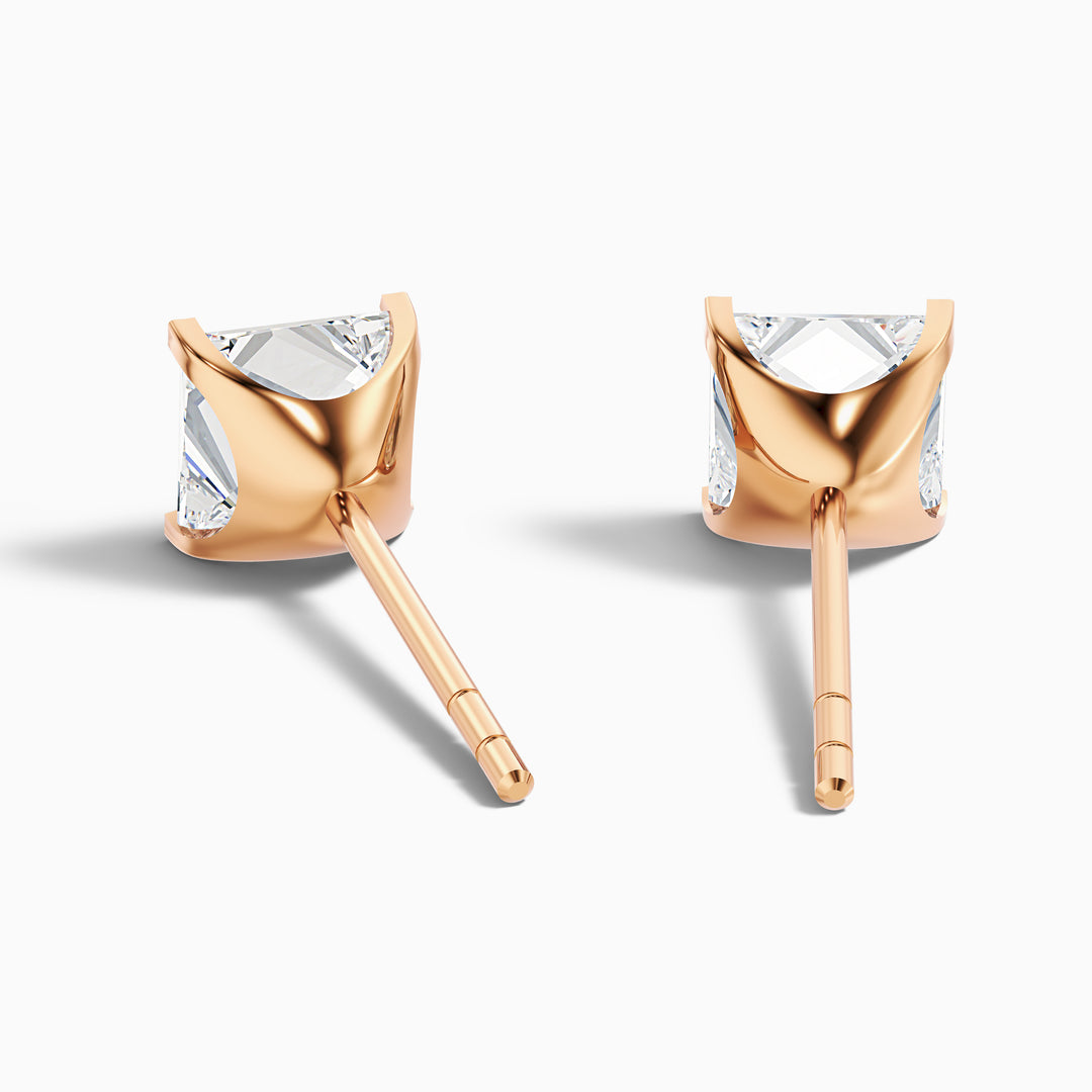 Princess Cut Moissanite Stud Diamond Earrings