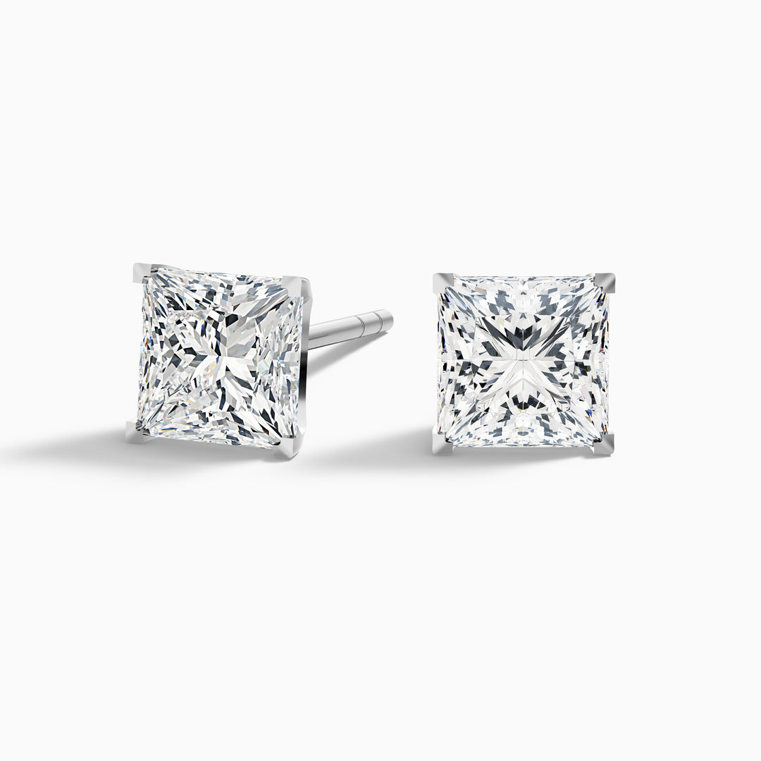 Princess Cut Moissanite Stud Diamond Earrings