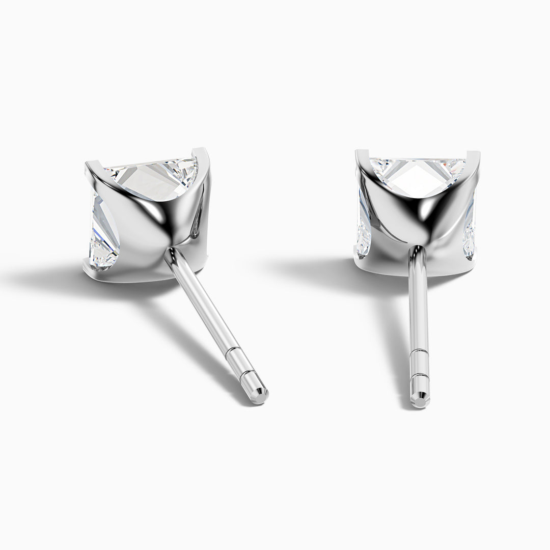 Princess Cut Moissanite Stud Diamond Earrings