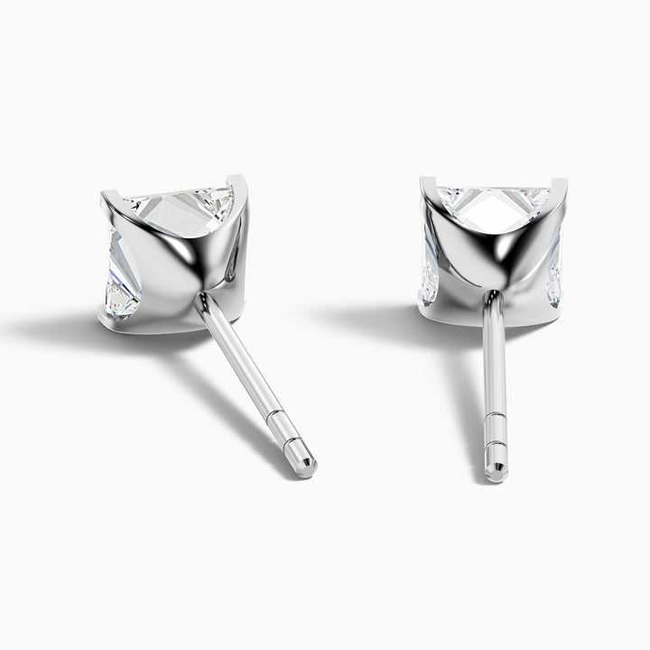 Princess Cut Moissanite Stud Diamond Earrings