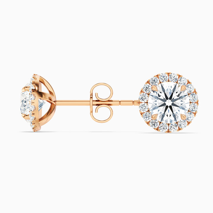 Round Halo Moissanite Stud Diamond Earrings