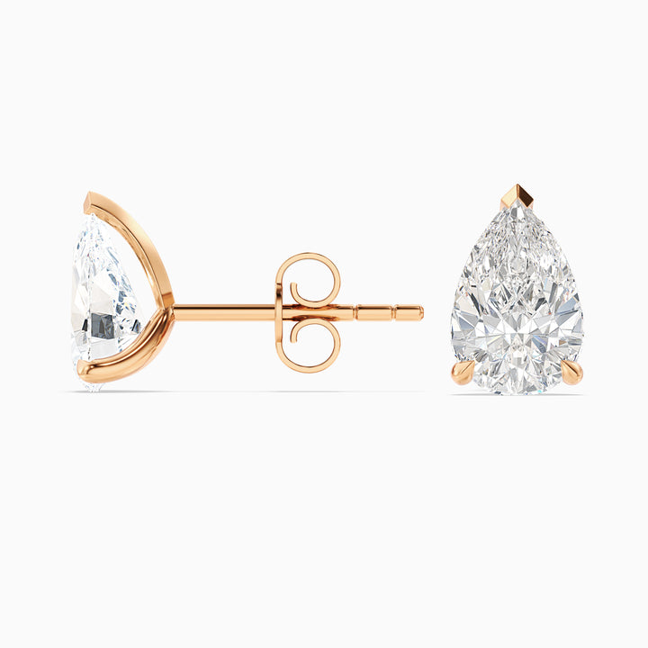 Pear Lab Grown Stud Diamond Earrings