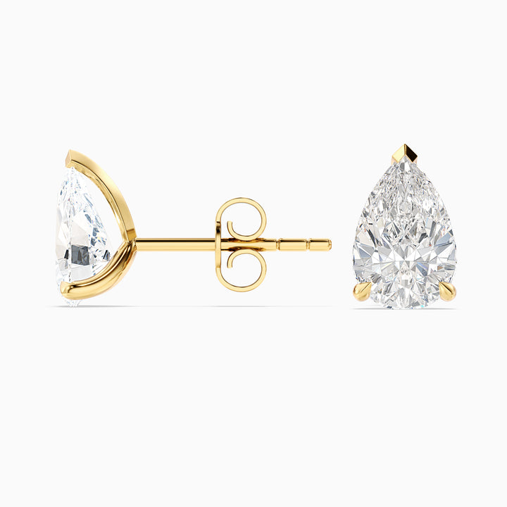 Pear Lab Grown Stud Diamond Earrings