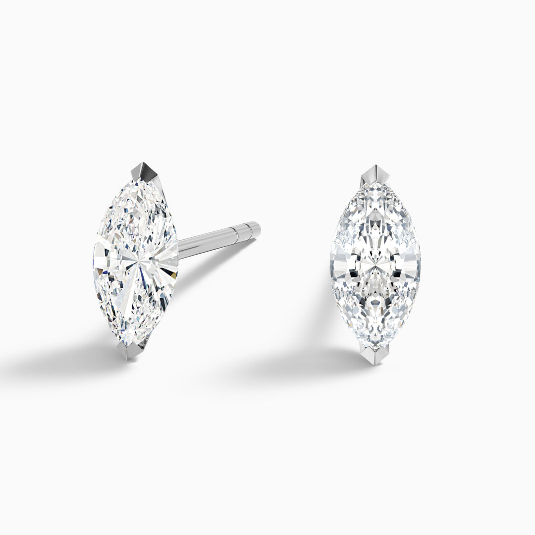 Marquise Cut Moissanite Stud Diamond Earrings