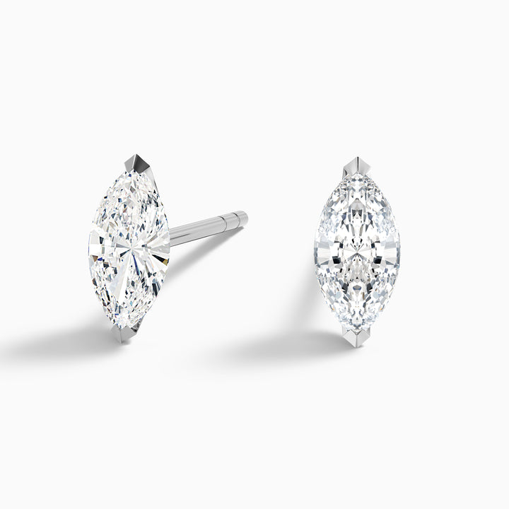 Marquise Cut Moissanite Stud Diamond Earrings