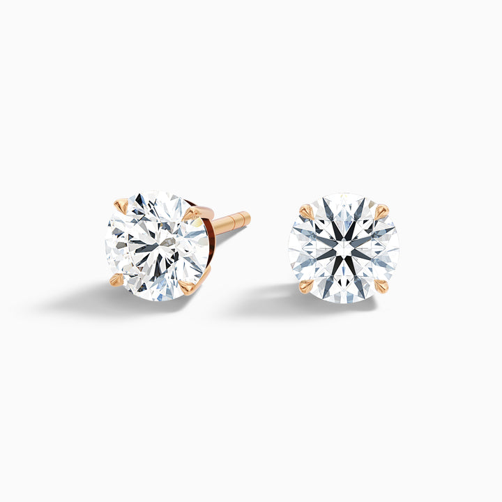 4 Prong Round Cut IGI Certified Lab Grown Diamond Basket Stud Earrings