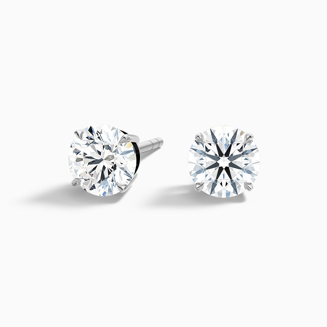 4 Prong Round Cut IGI Certified Lab Grown Diamond Basket Stud Earrings