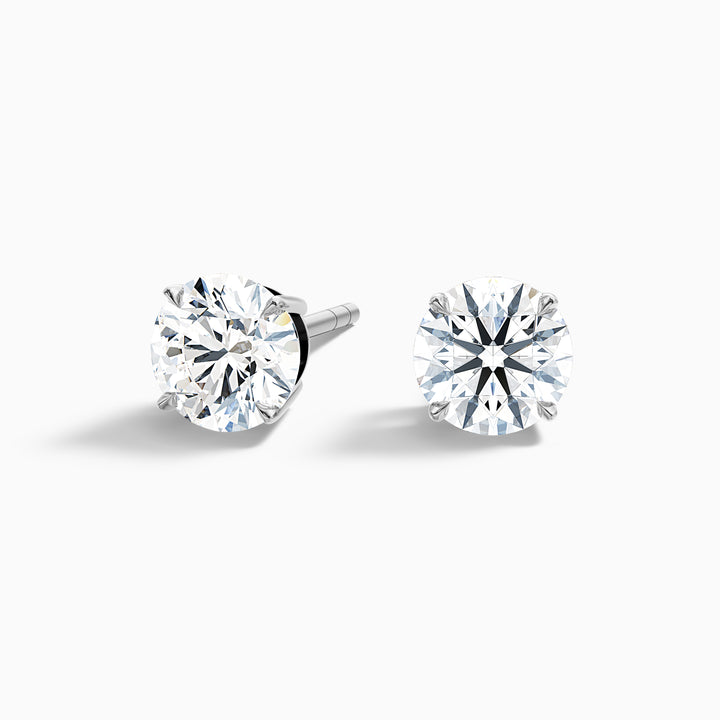 4 Prong Round Cut IGI Certified Lab Grown Diamond Basket Stud Earrings