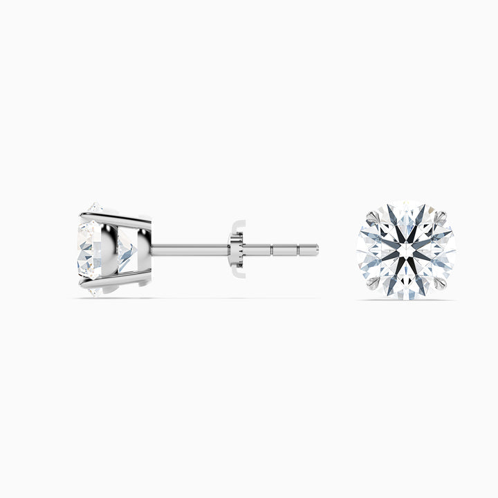 4 Prong Round Cut IGI Certified Lab Grown Diamond Basket Stud Earrings