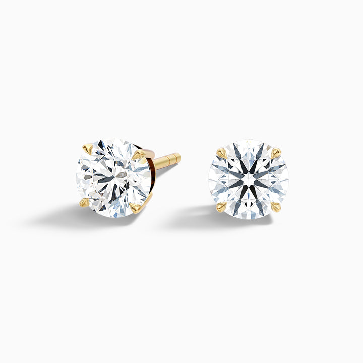 4 Prong Round Cut IGI Certified Lab Grown Diamond Basket Stud Earrings