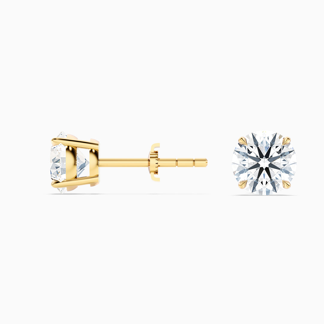 4 Prong Round Cut IGI Certified Lab Grown Diamond Basket Stud Earrings