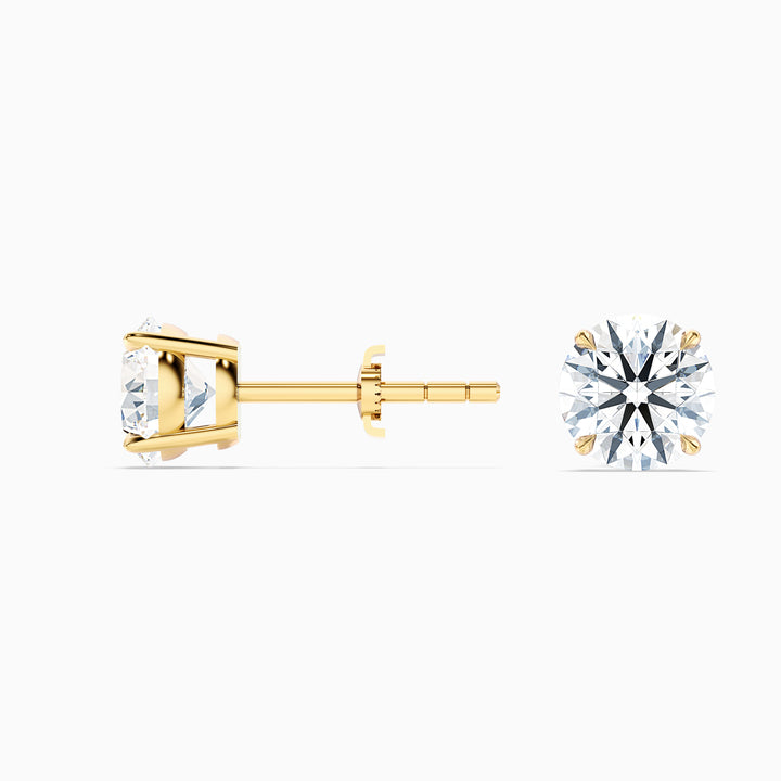4 Prong Round Cut IGI Certified Lab Grown Diamond Basket Stud Earrings