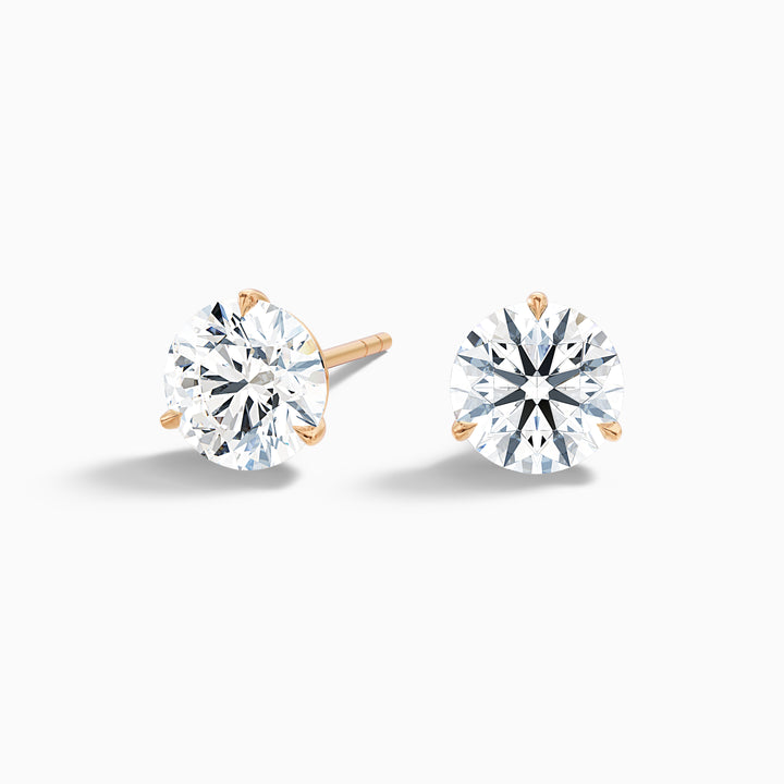 3 Prong Martini Round Cut IGI Certified Lab Grown Diamond Stud Earrings