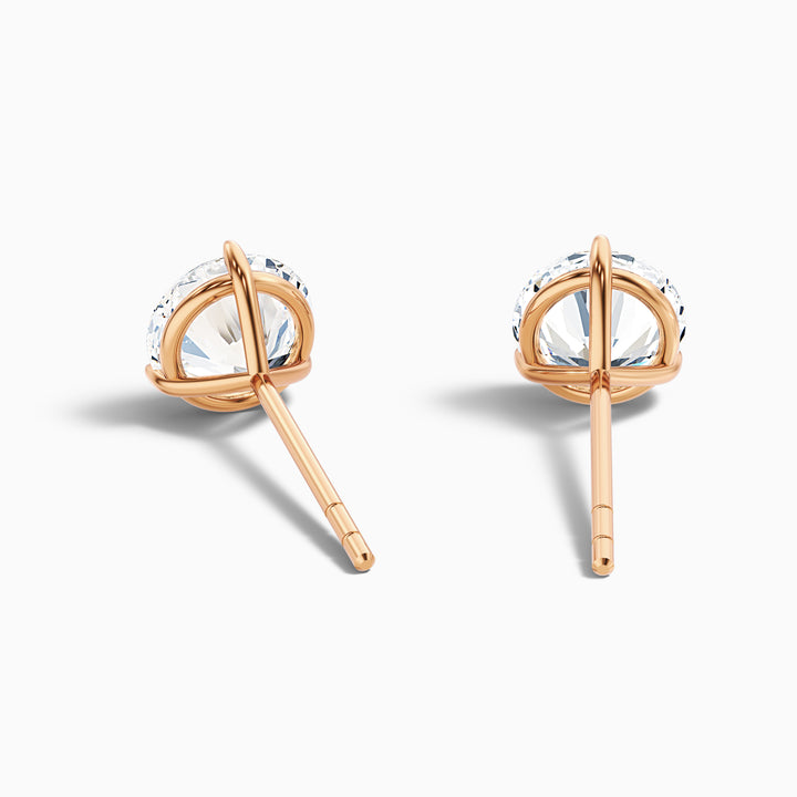 3 Prong Martini Round Cut IGI Certified Lab Grown Diamond Stud Earrings
