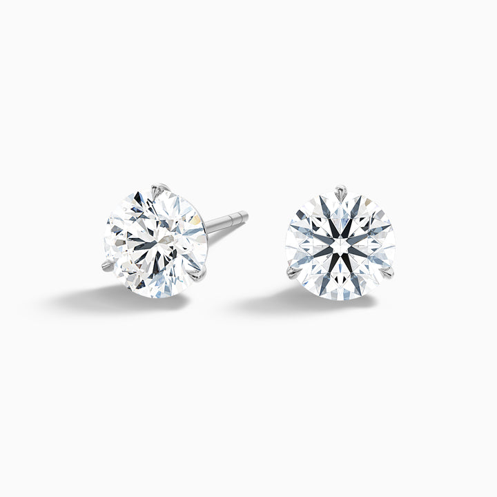 3 Prong Martini Round Cut IGI Certified Lab Grown Diamond Stud Earrings