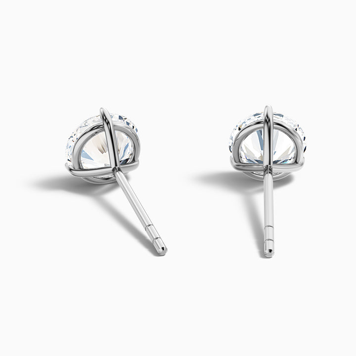 3 Prong Martini Round Cut IGI Certified Lab Grown Diamond Stud Earrings