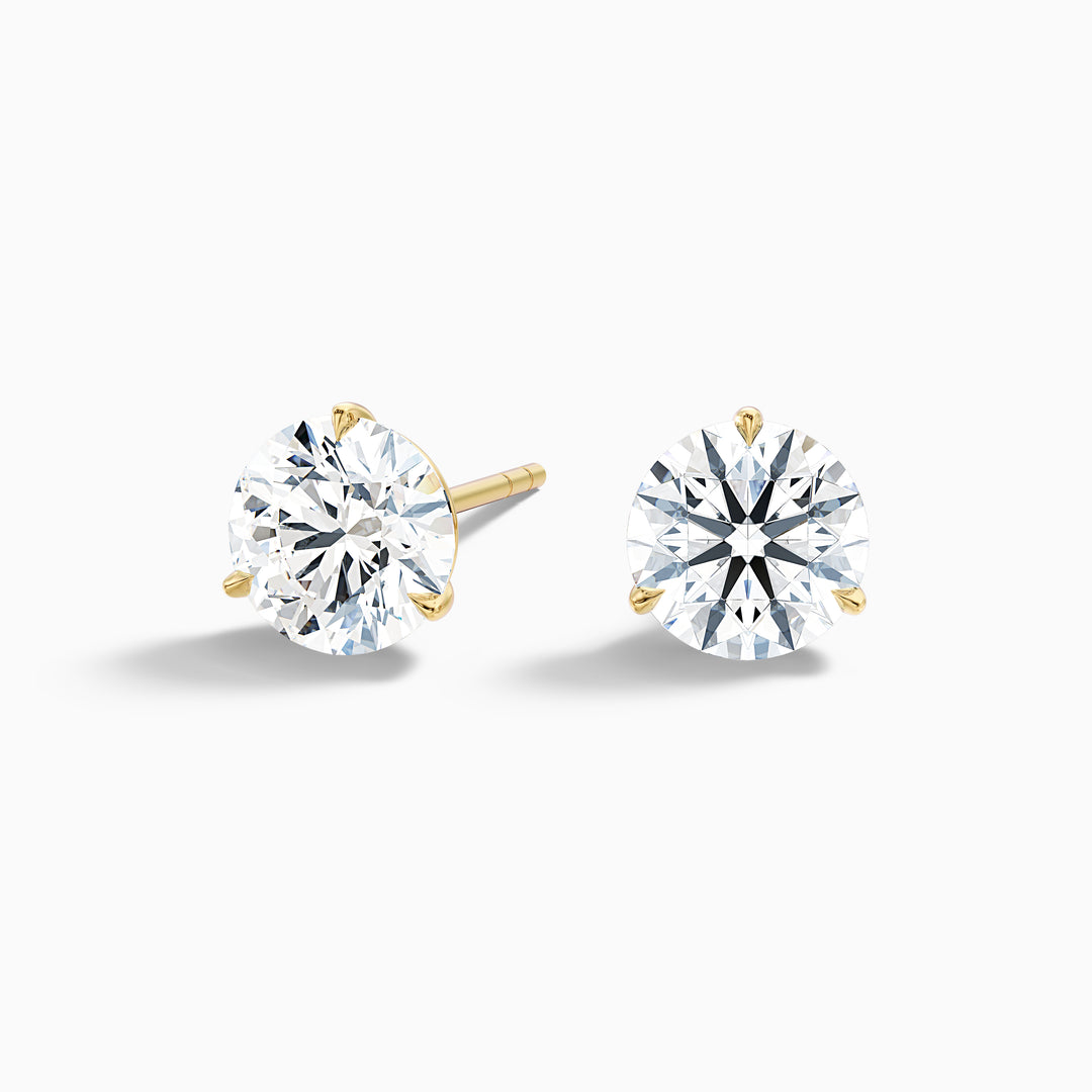 3 Prong Martini Round Cut IGI Certified Lab Grown Diamond Stud Earrings