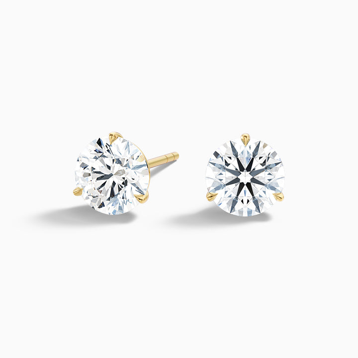 3 Prong Martini Round Cut IGI Certified Lab Grown Diamond Stud Earrings