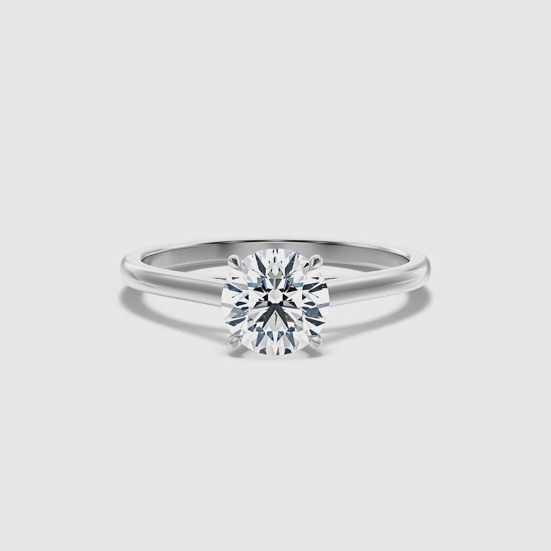 Nia 2.5 Carat Round Cut Solitaire Moissanite Engagement Ring in 14k White Gold