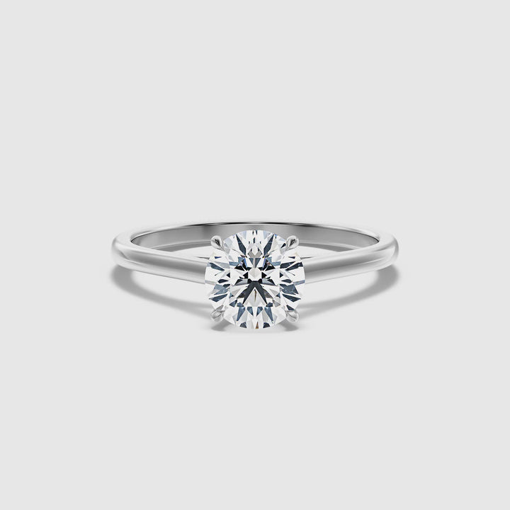 Nia 2.5 Carat Round Cut Solitaire Moissanite Engagement Ring in 14k White Gold