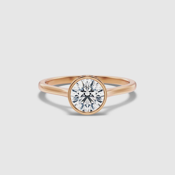 Anya 4 Carat Round Lab Grown Engagement Ring Hidden Halo in 10k Rose Gold