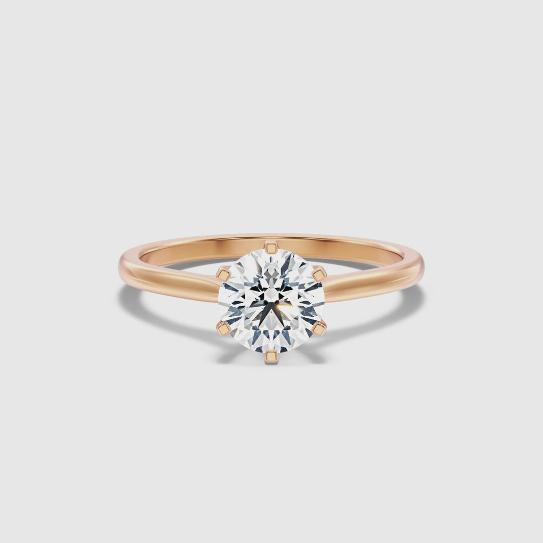 Amy 4.5 Carat Round Solitaire Lab Grown Diamond Ring in 14k Rose Gold