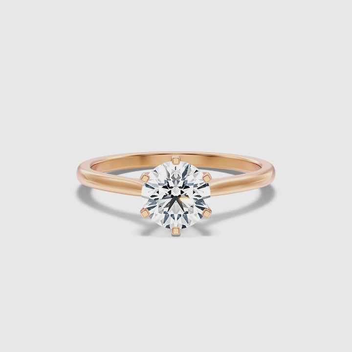 Amy 4.5 Carat Round Solitaire Lab Grown Diamond Ring in 14k Rose Gold