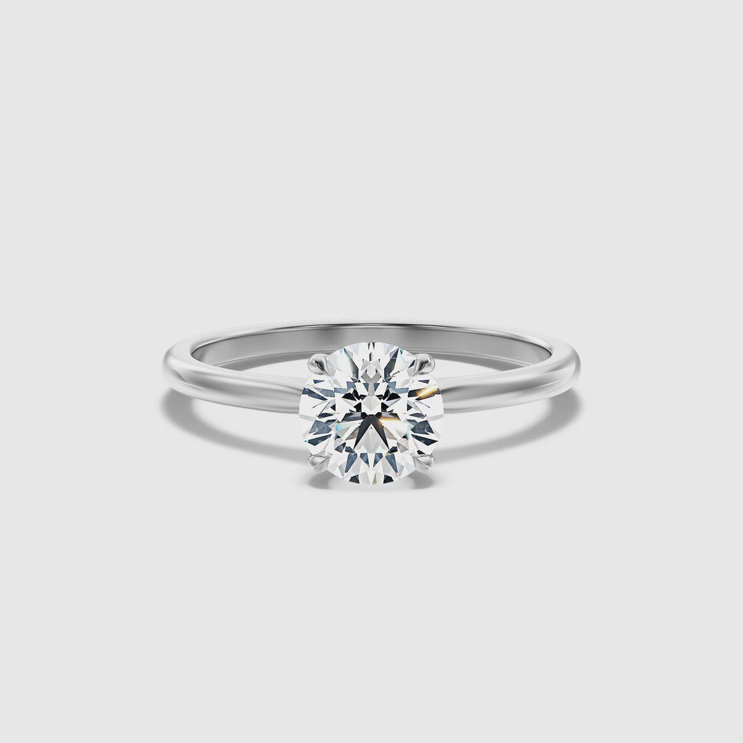 Diana 5 Carat Round Solitaire Lab Grown Diamond Ring in 14k White Gold