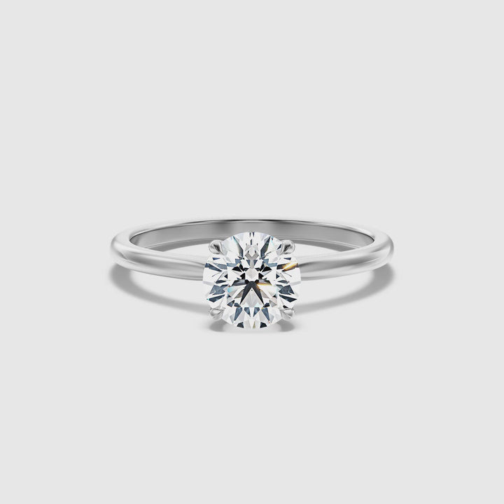 Zoey 1.5 Carat Round Solitaire Moissanite Engagement Ring in 14k White Gold