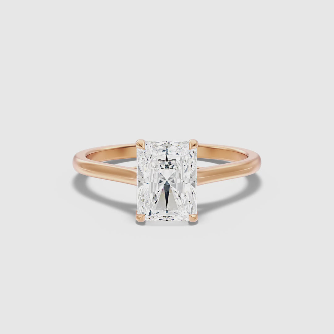 Daisy 1 Carat Radiant Cut Solitaire Lab Grown Diamond Ring in 10k Rose Gold