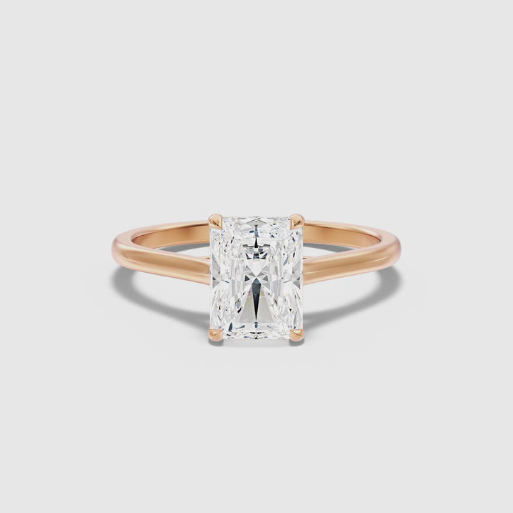 Daisy 1 Carat Radiant Cut Solitaire Lab Grown Diamond Ring in 10k Rose Gold