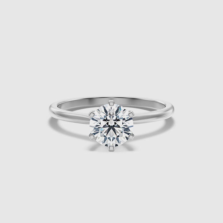 Emma 2 Carat Round Solitaire Lab Grown Engagement Ring in 10k White Gold